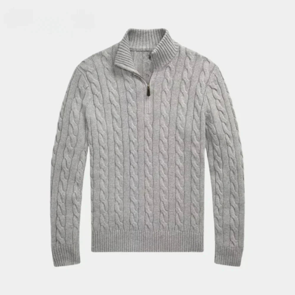 Pull grosse maille zippé