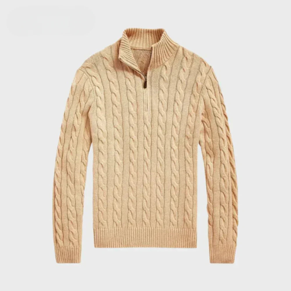 Pull grosse maille zippé